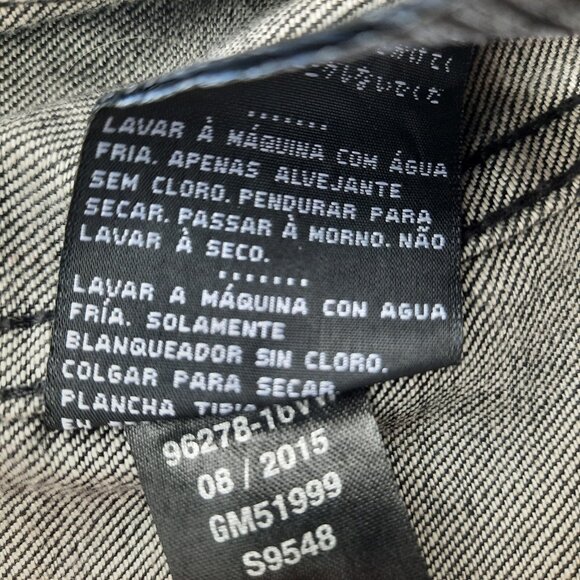 Harley Davidson Denim Moto Jacket Womens XL Dark Gray Slim Fitted Full Zip - Picture 10 of 10